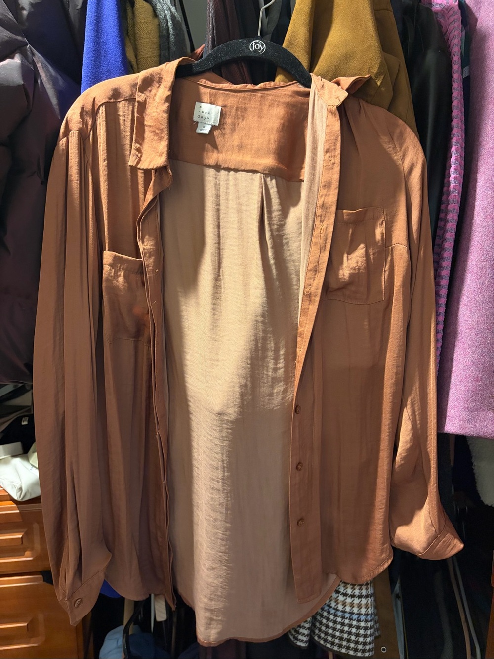 a new day women’s Rust-Toned Button-Down Shirt